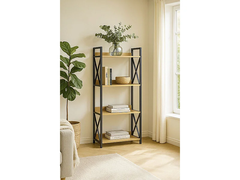 Estanterías - Estantería Banis 4 Estantes - Negro