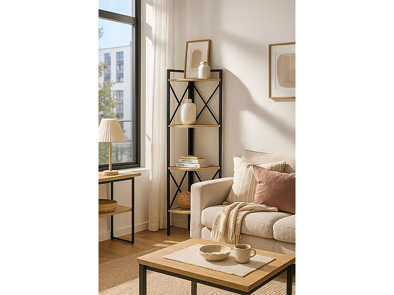 Estanterías - Estantería Rinconera Lesly - Negro