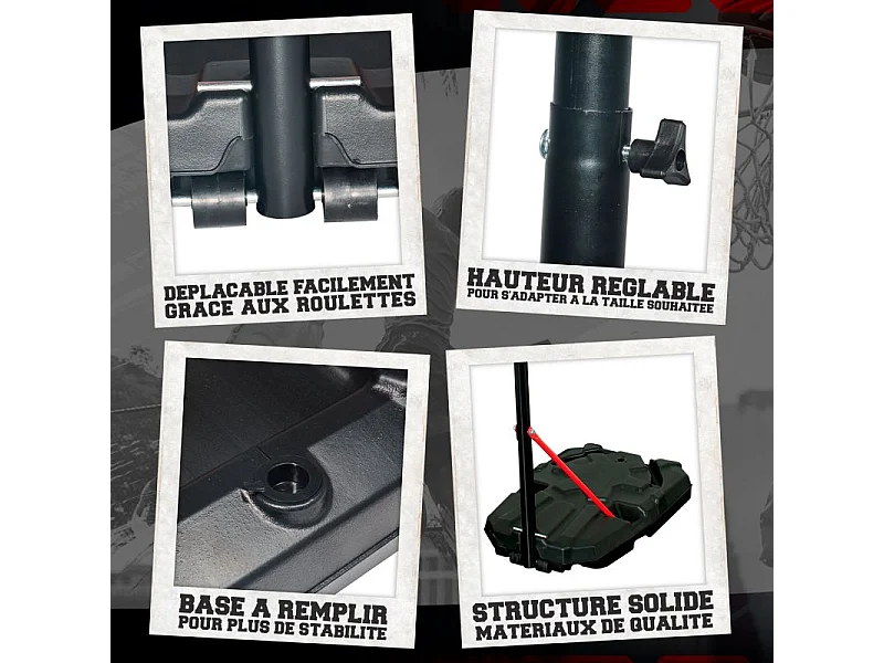 Panier de Basket sur Pied Mobile Phoenix - Hauteur de 2 à 2m60- Pompe et Ballon inclus