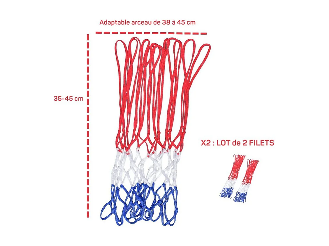 Pack Ballon de Basket orange Ø24,5cm - taille 7 -Pompe de gonflage et 2 Filets