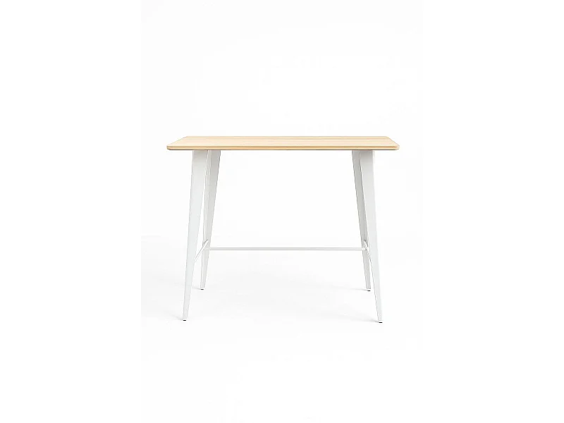 Mesas Comedor - Mesa Torix Alta Rectangular Madera Natural 120 x 60 cm - Blanco