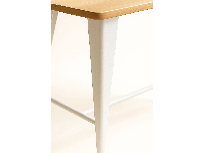 Mesas Comedor - Mesa Torix Alta Rectangular Madera Natural 120 x 60 cm - Blanco