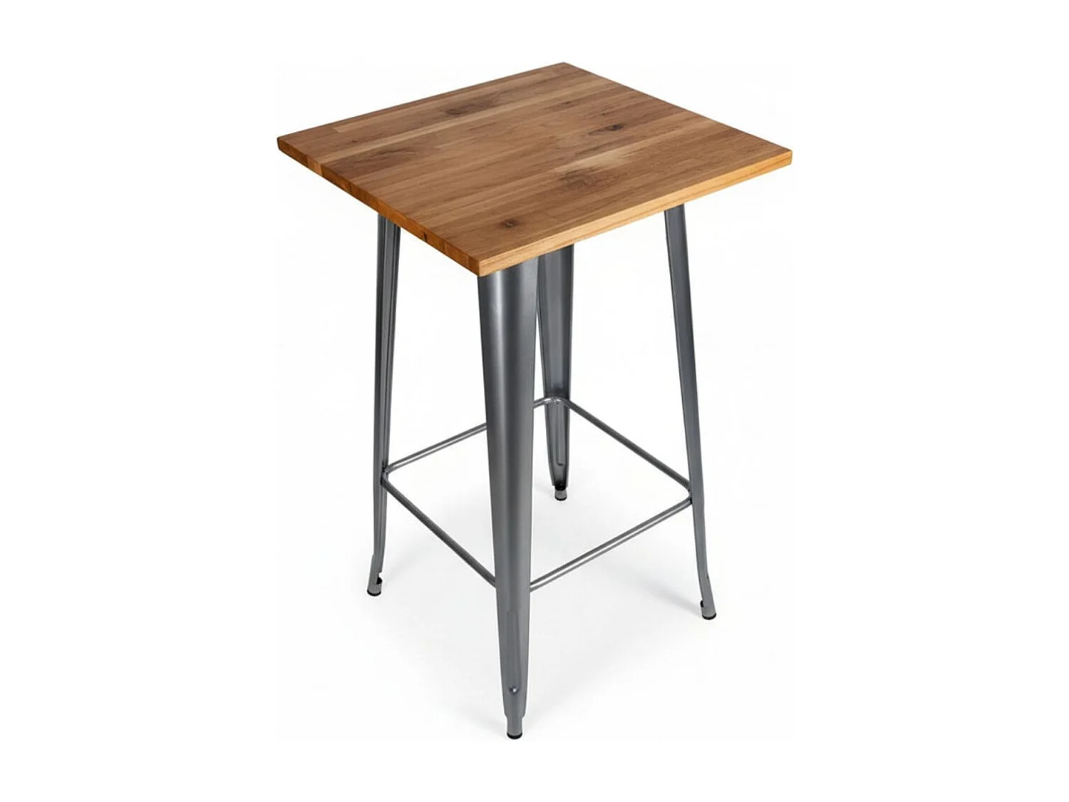 Mesas Bar - Mesa Torix Alta Madera Natural 60 cm - Gris metalizado