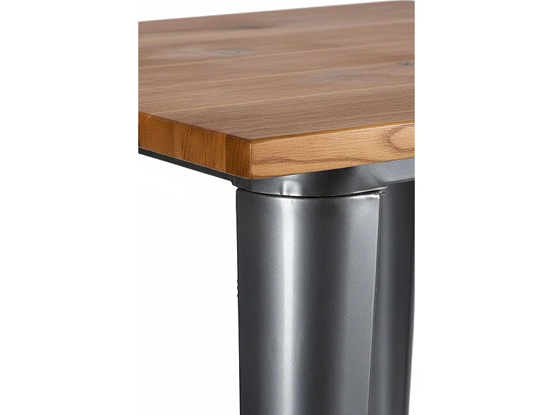 Mesas Bar - Mesa Torix Alta Madera Natural 60 cm - Gris metalizado