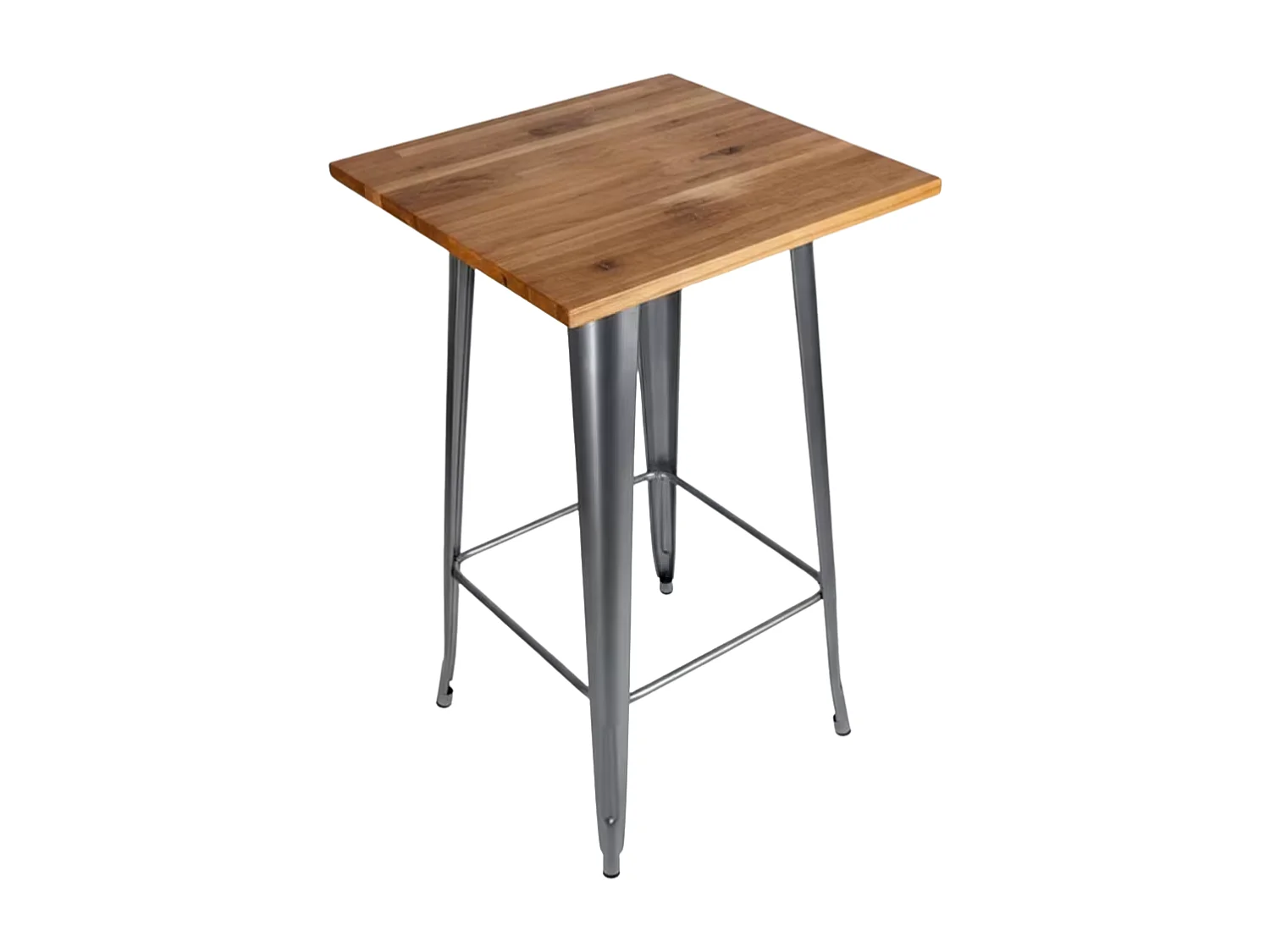 Mesas Bar - Mesa Torix Alta Madera Natural 60 cm - Gris metalizado