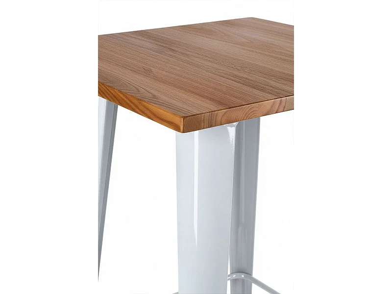 Mesas Bar - Mesa Torix Alta Madera Natural 60 cm - Blanco