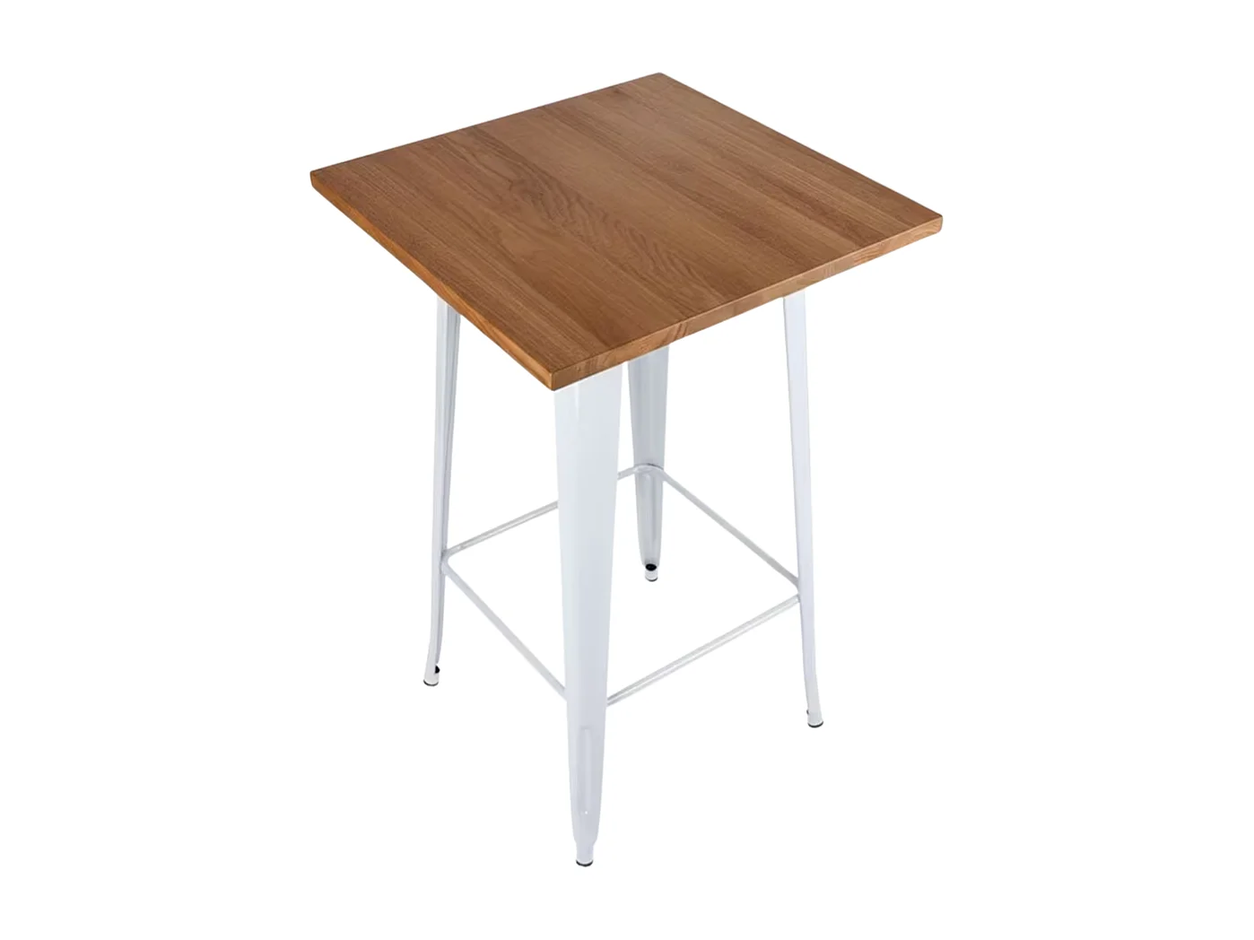 Mesas Bar - Mesa Torix Alta Madera Natural 60 cm - Blanco