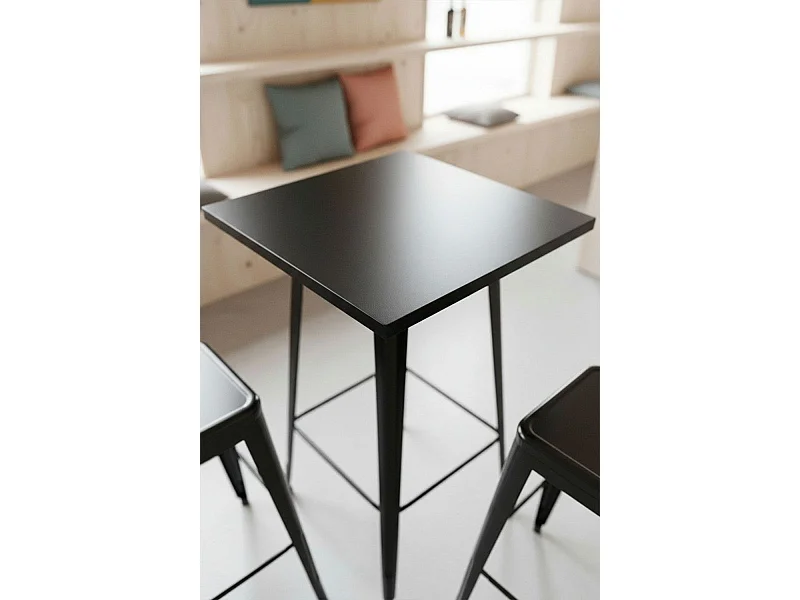 Mesas Bar - Mesa Torix Alta Cuadrada 60 cm - Negro