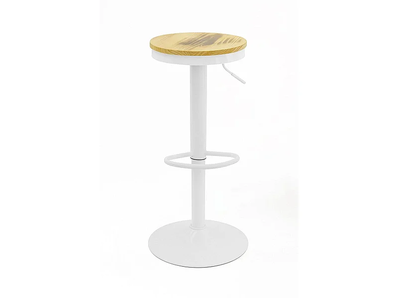 Taburetes Cocina - Taburete Vikin Asiento Madera - Blanco