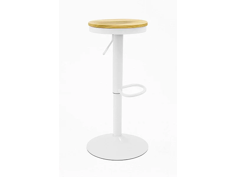 Taburetes Cocina - Taburete Vikin Asiento Madera - Blanco