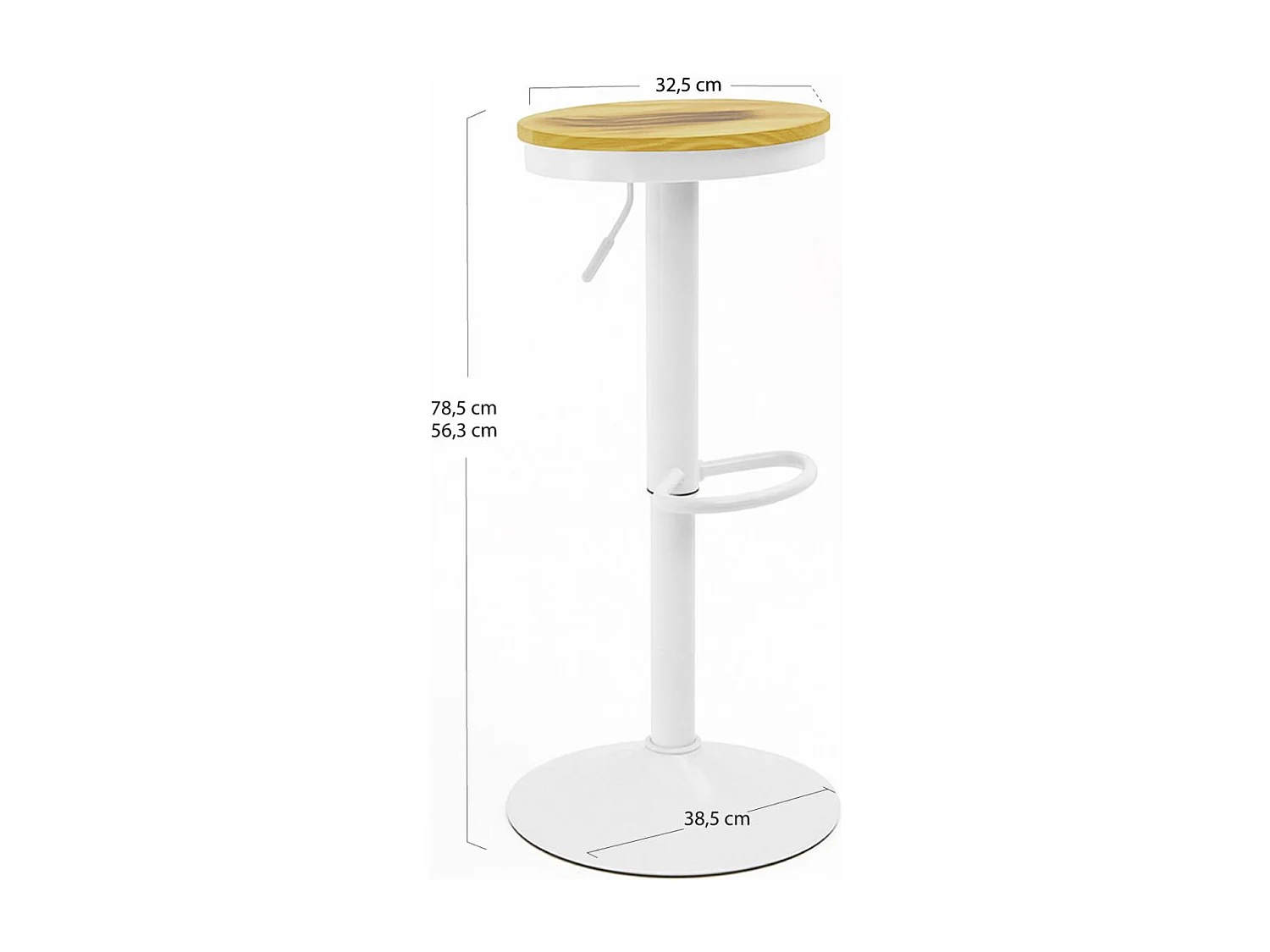 Taburetes Cocina - Taburete Vikin Asiento Madera - Blanco