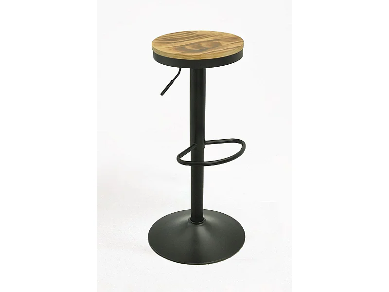 Taburetes Cocina - Taburete Vikin Asiento Madera - Negro