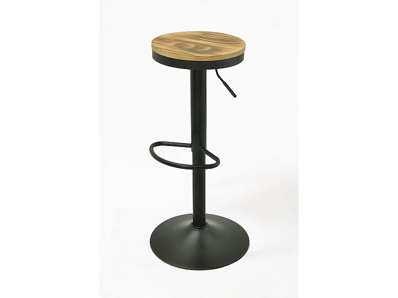 Taburetes Cocina - Taburete Vikin Asiento Madera - Negro