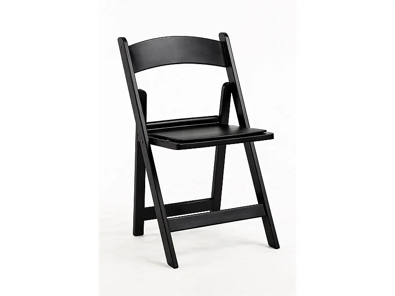 Sillas Plegables - Pack 4 Sillas Gala Plegable con Cojín efecto Madera - Negro