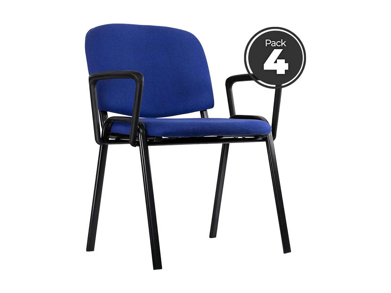 Pack 4 Sillas de Oficina sin ruedas ni brazos Ofis con Brazos - Máxima Ergonomía - Ideal para Escritorio y Gaming