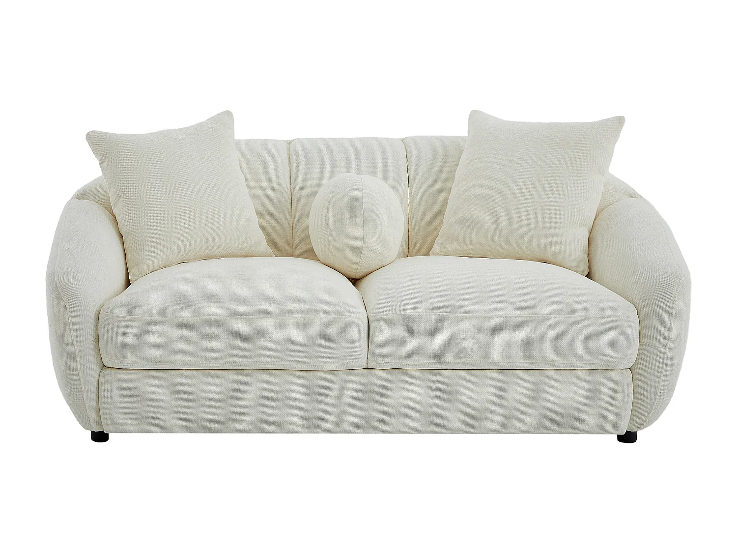 Canapé 3 places et 2 places en tissu texturé ivoire NAFEKI