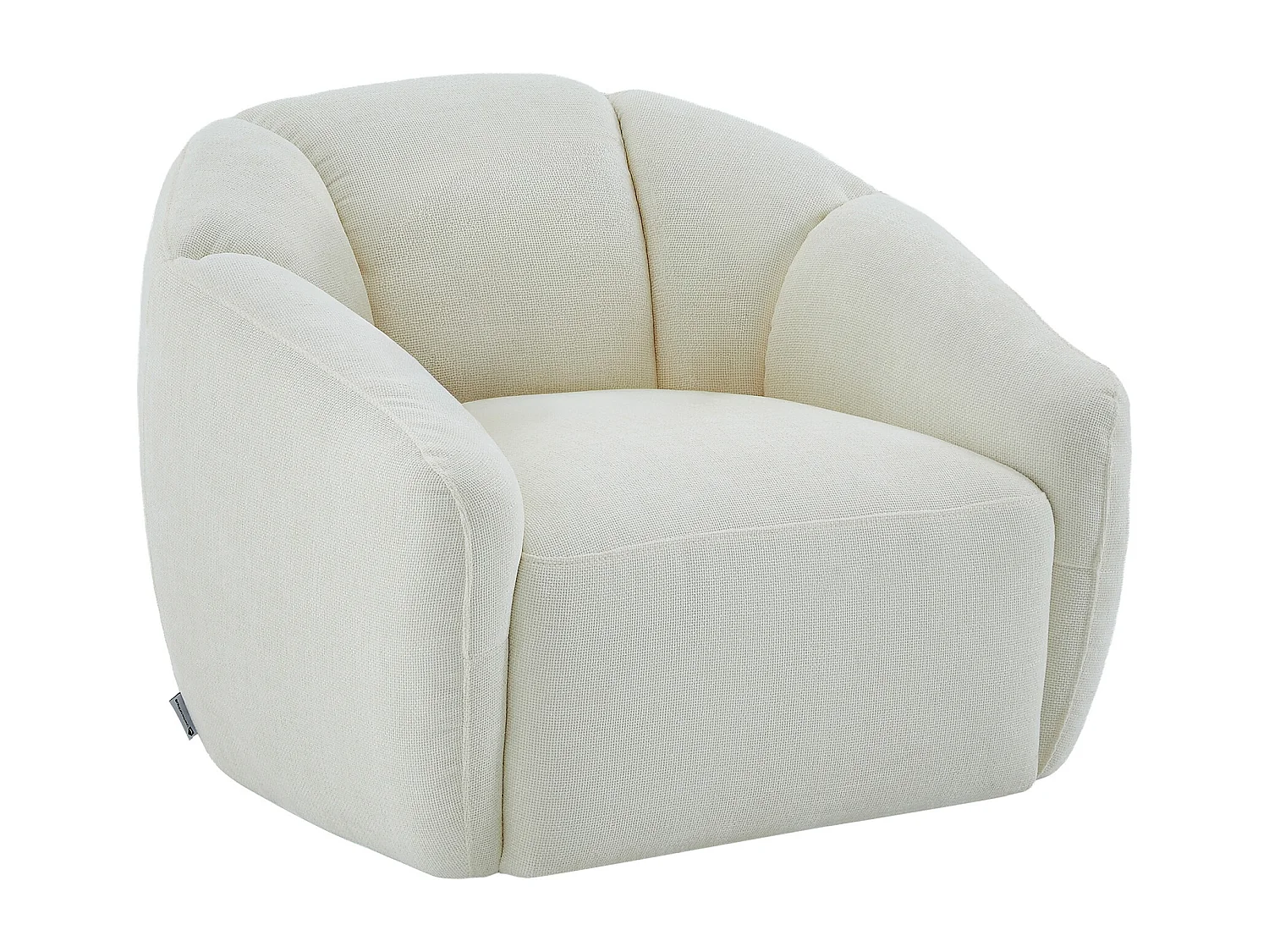 Canapé 3 places 2 places et un fauteuil en tissu texturé ivoire NAFEKI