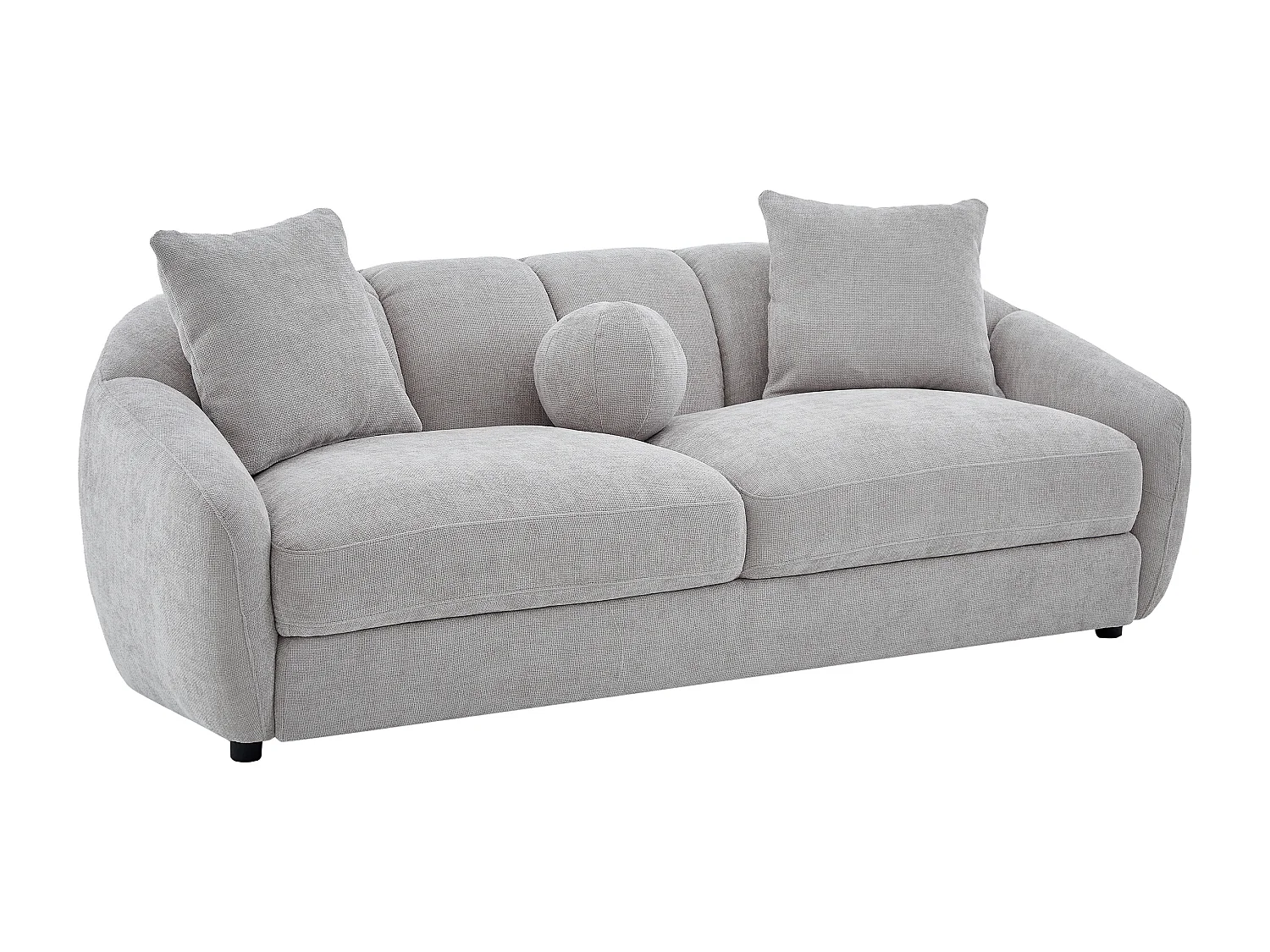 Canapé 3 places 2 places et un fauteuil en tissu texturé gris clair NAFEKI