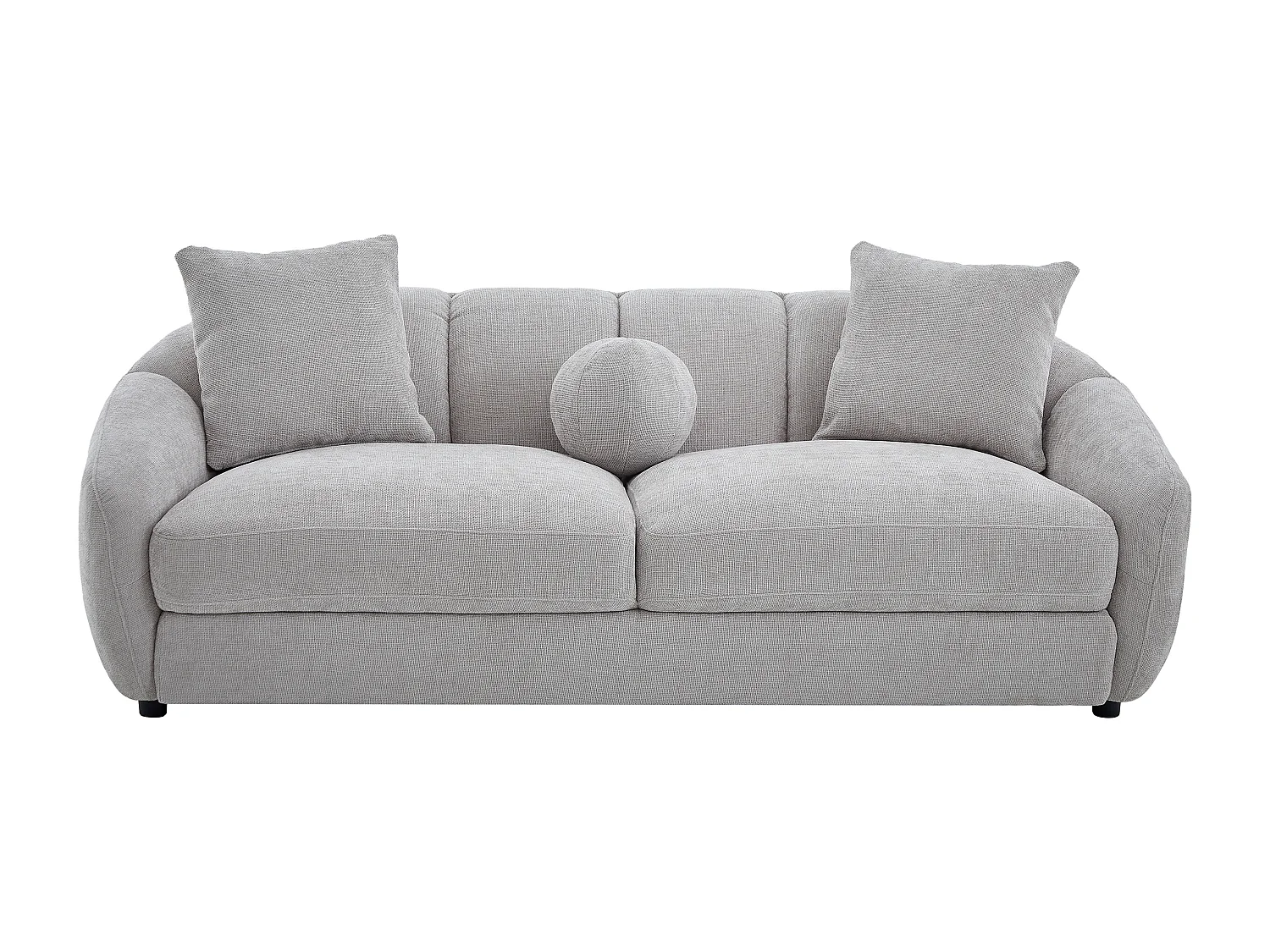 Canapé 3 places 2 places et un fauteuil en tissu texturé gris clair NAFEKI