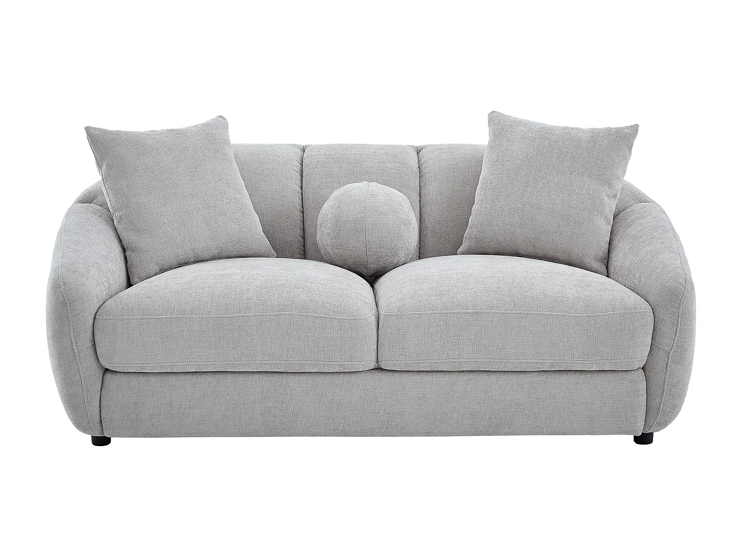 Canapé 3 places 2 places et un fauteuil en tissu texturé gris clair NAFEKI