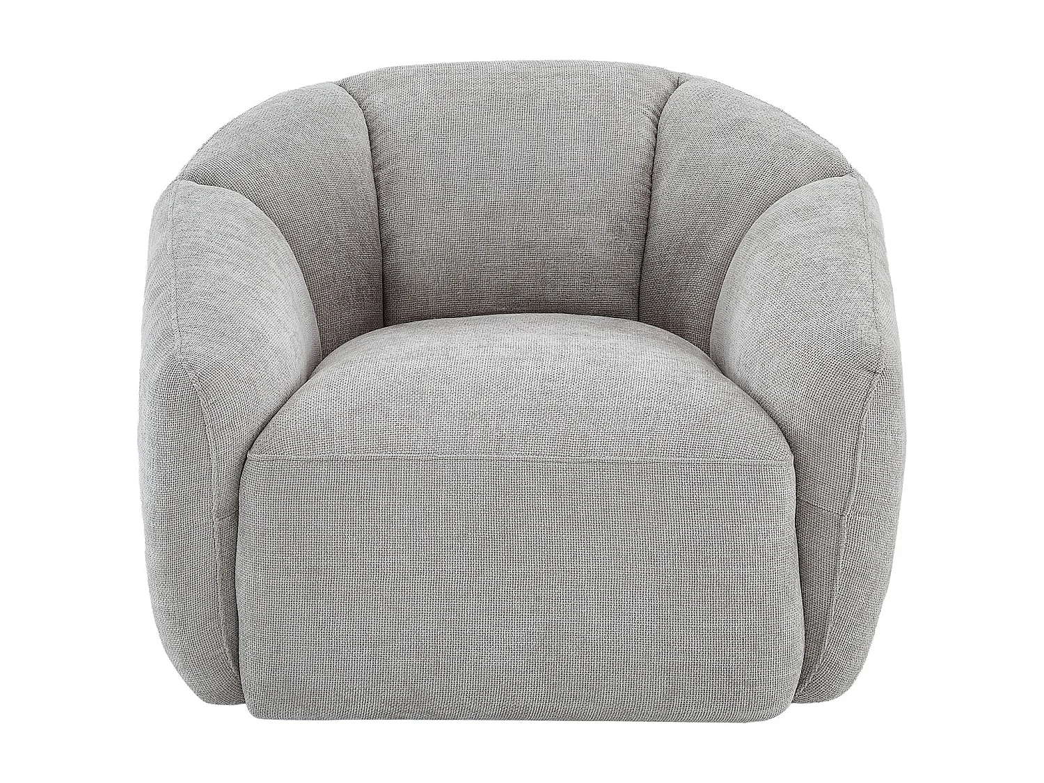 Canapé 3 places 2 places et un fauteuil en tissu texturé gris clair NAFEKI