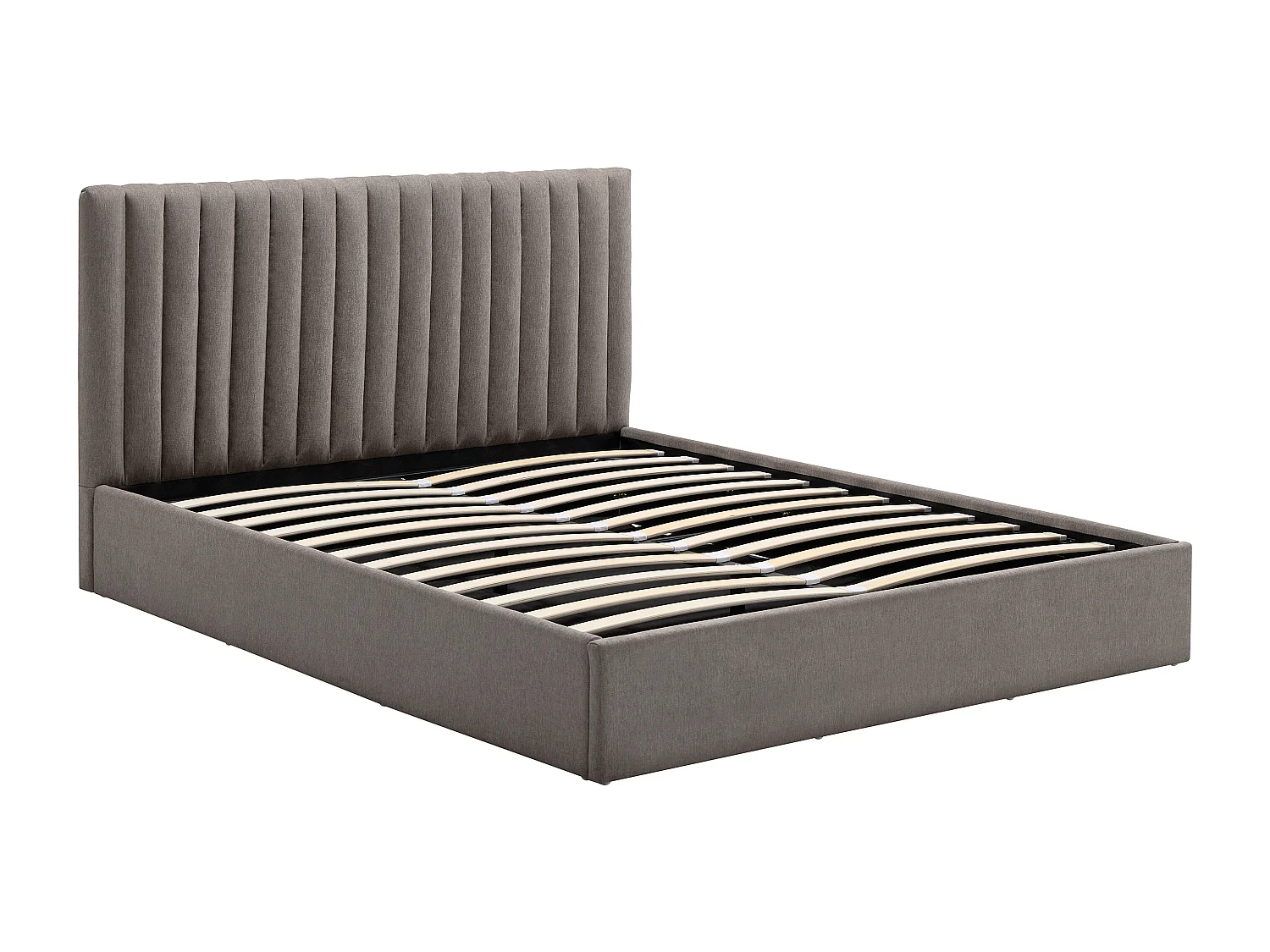 Lit coffre 160 x 200 cm – Tissu – Taupe - SARANELI