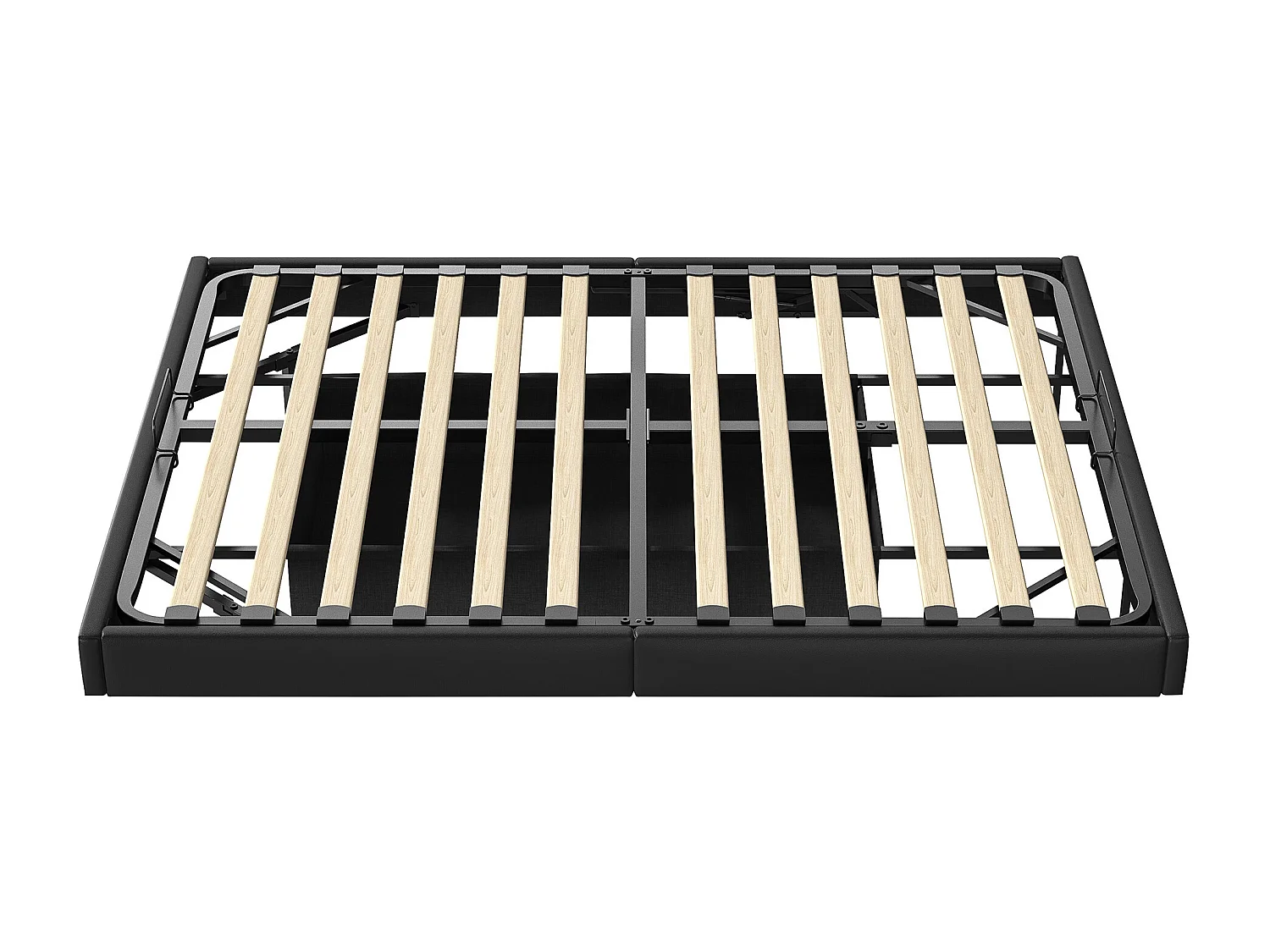 160x200cm, lit suspendu noir sans tête - cadre de lit flottant - lit de plate-forme hydraulique avec espace de stockage - lumière LED et station de recharge, lit do