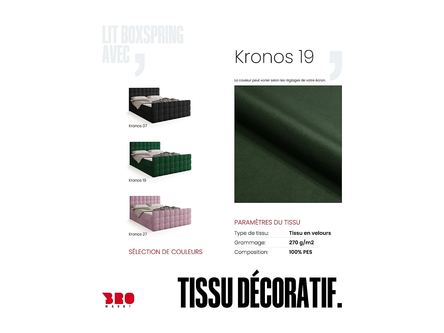 Lit boxspring avec rangement DETROIT DUO - matelas - surmatelas - vert foncé - 140x200 cm