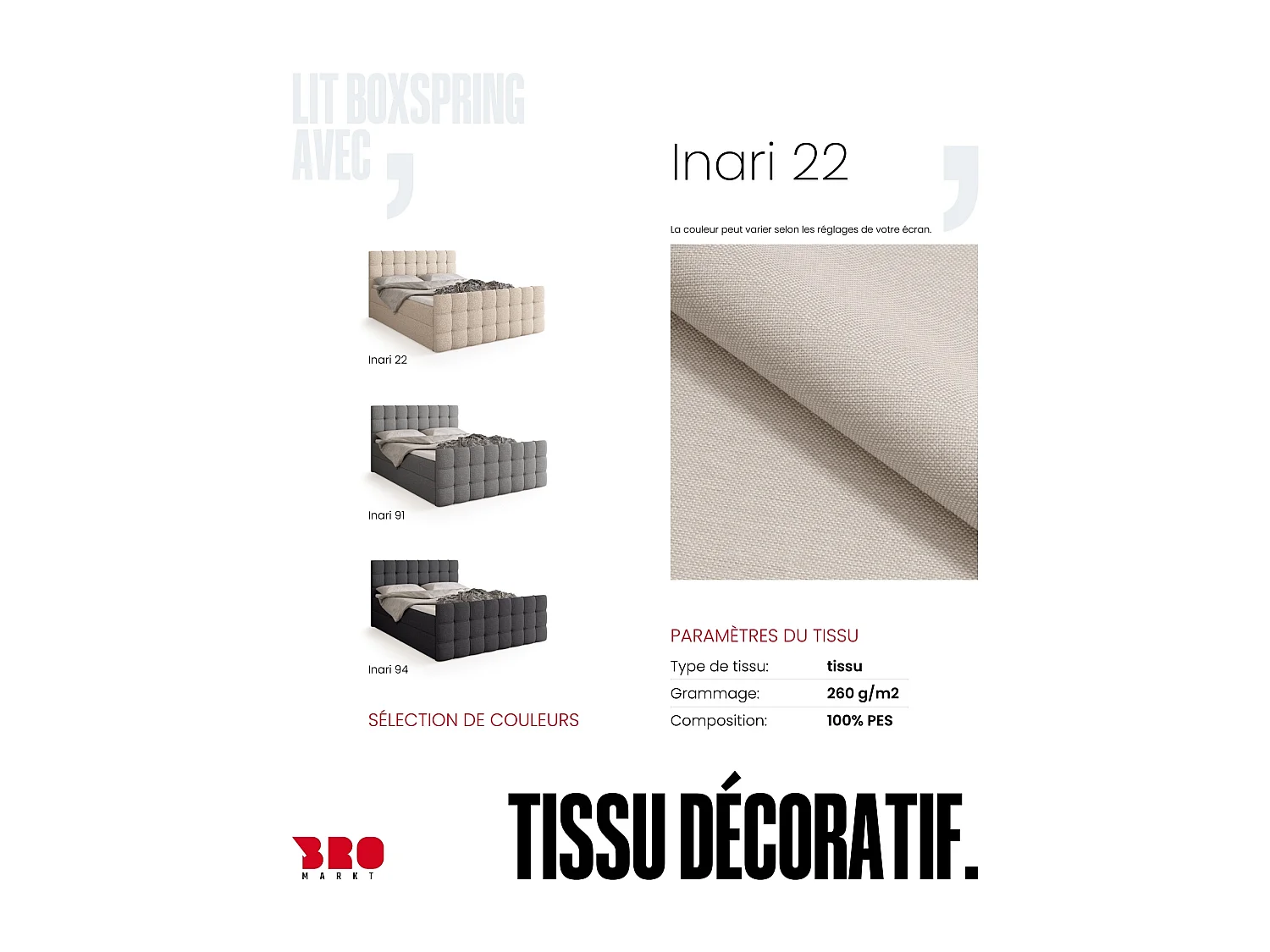 Lit boxspring avec rangement DETROIT DUO - matelas - surmatelas - crème - 160x200 cm