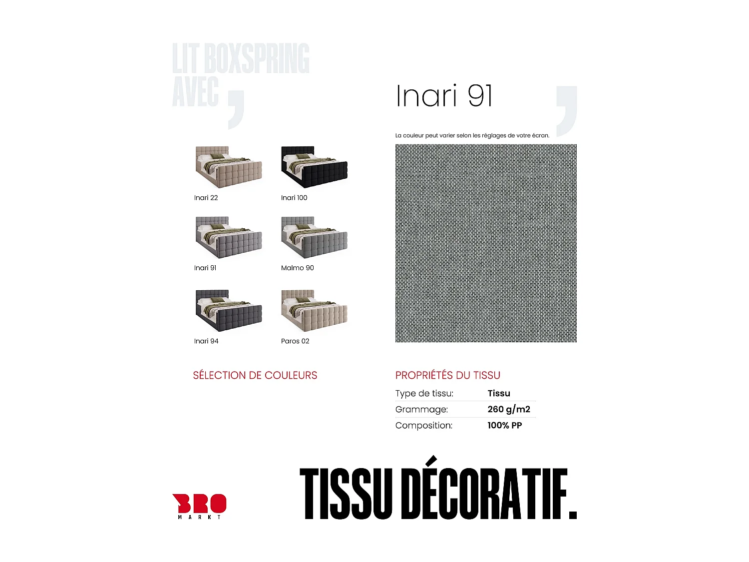 Lit boxspring avec rangement DAKOTA DUO - matelas - surmatelas - gris clair - 140x200 cm