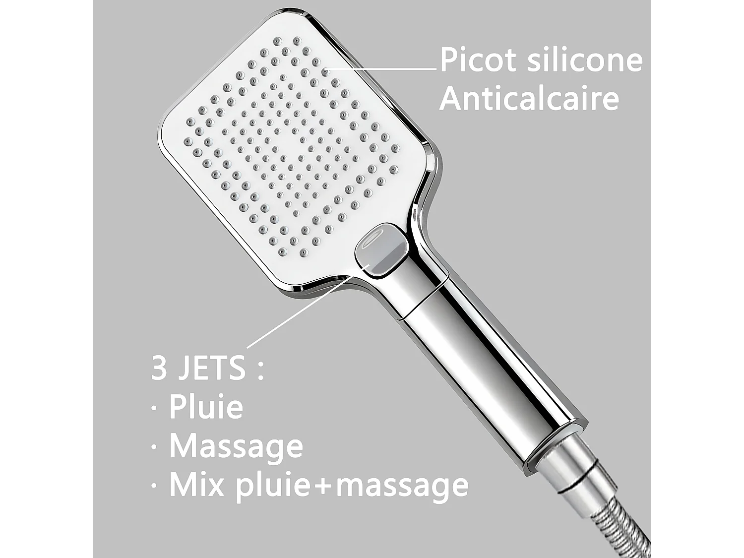 AICA Colonne de Douche Thermostatique 38°C Ensemble de Douche avec Pomme haute 30cm+Douchette 3 Jets Hauteur Réglable 73-115 cm Laiton & Acier Inox