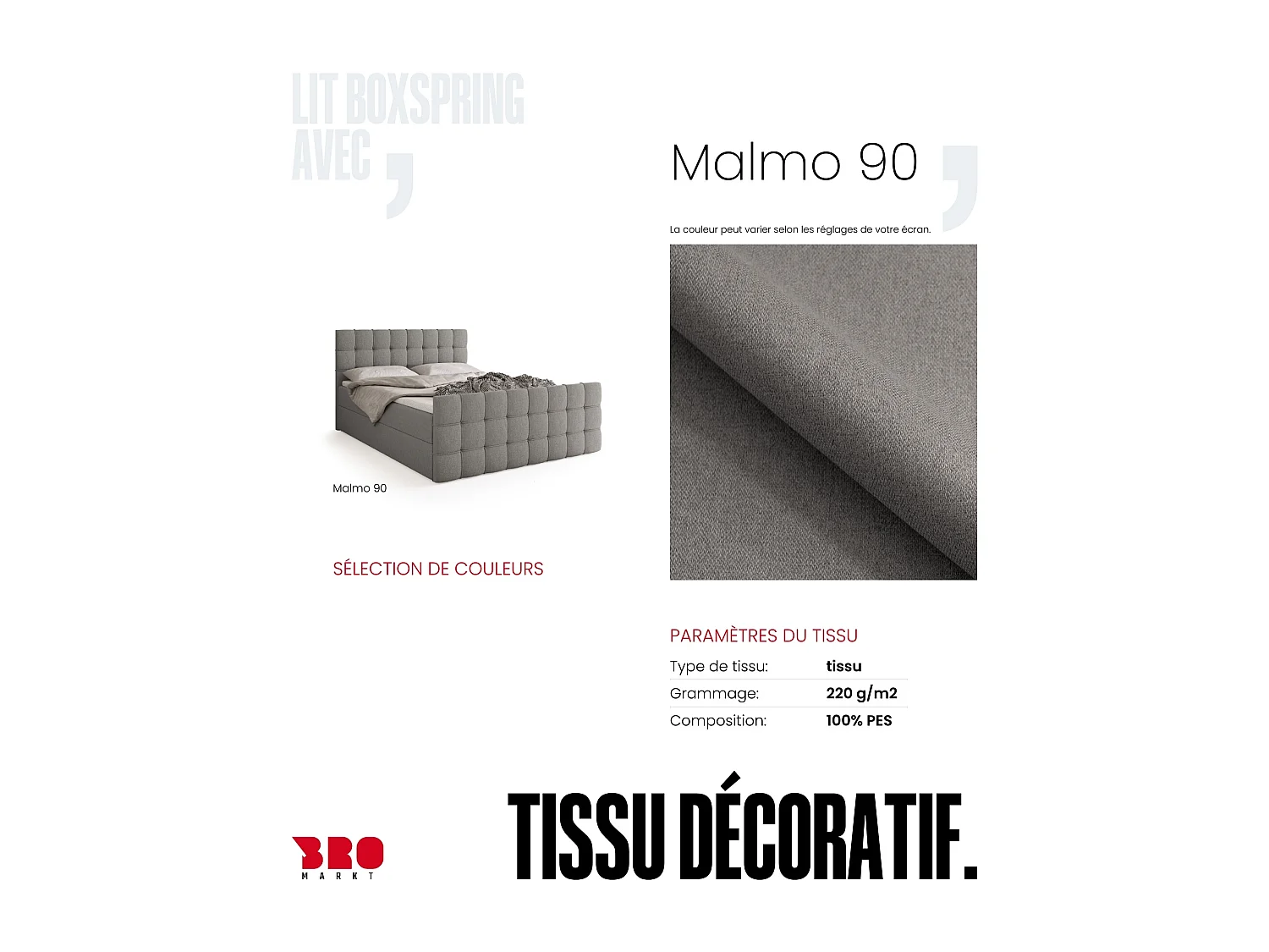 Lit boxspring avec rangement DETROIT DUO - matelas - surmatelas - gris - 160x200 cm