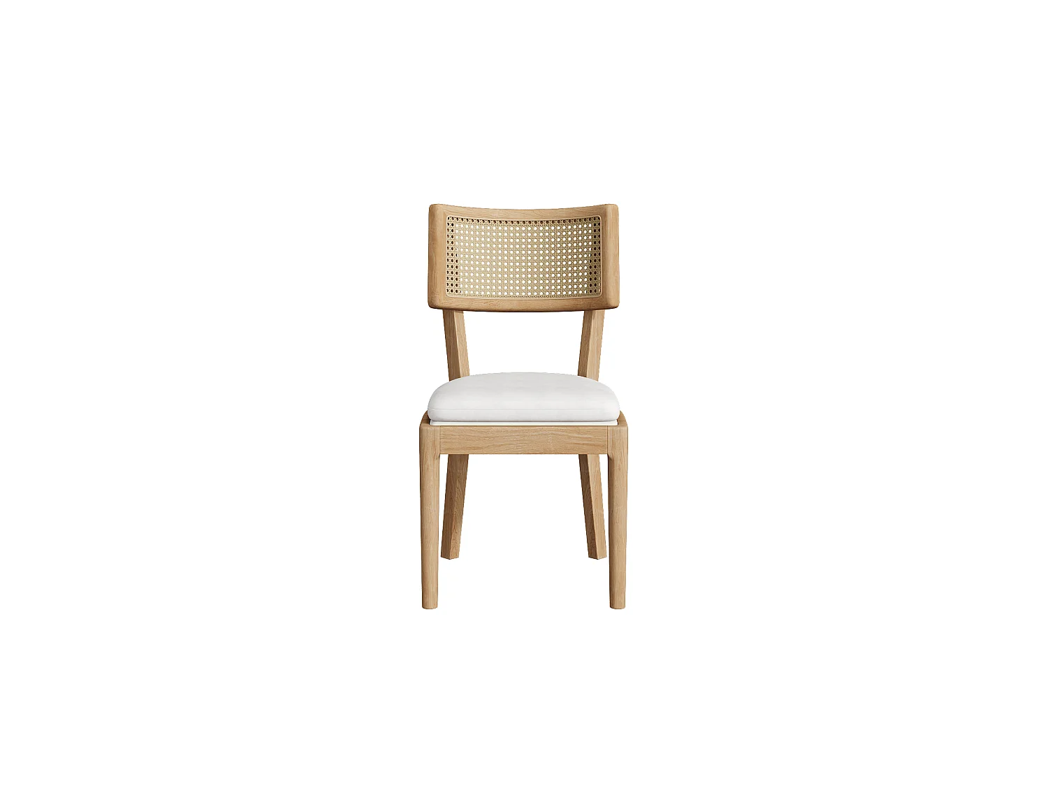 Chaise salle à manger bois massif rotin lot de 4 confortable respirante salles à manger salons cafés style moderne couleur lin couleur bois - Sweiko
