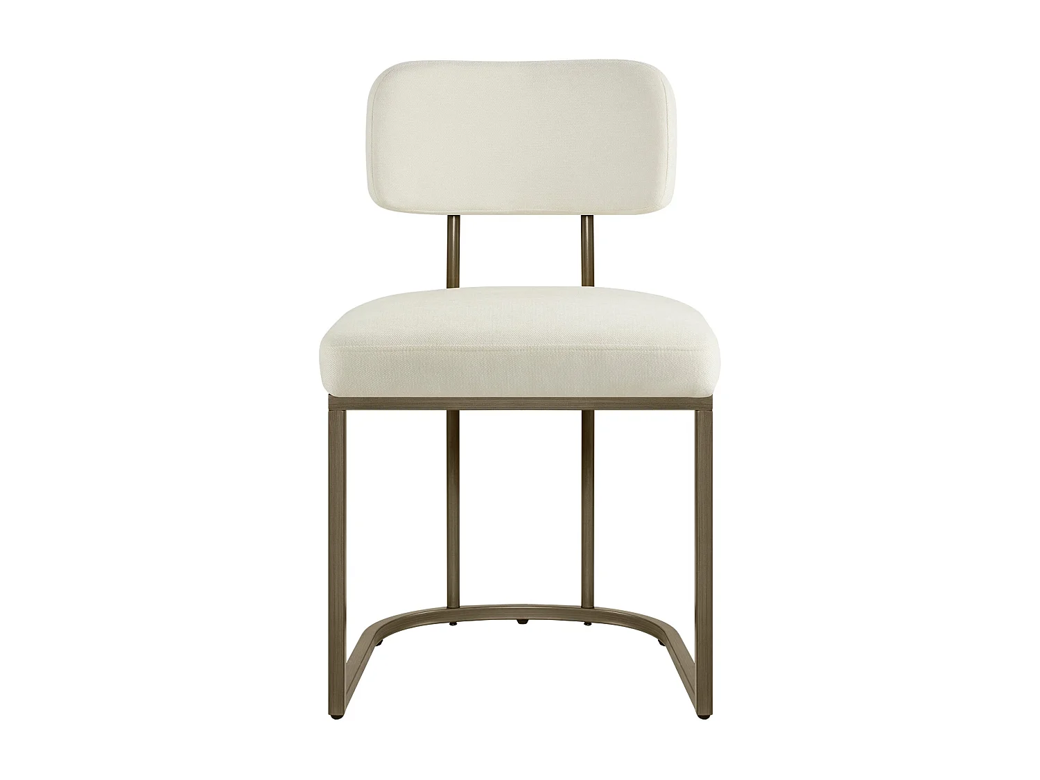 Lot de 2 chaises de salle à manger, Dossier rembourré, Modèle moderne Similicuir, Piètement métal