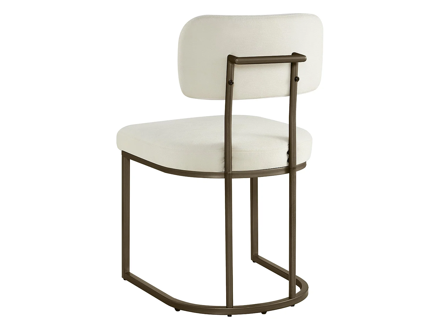 Lot de 2 chaises de salle à manger, Dossier rembourré, Modèle moderne Similicuir, Piètement métal