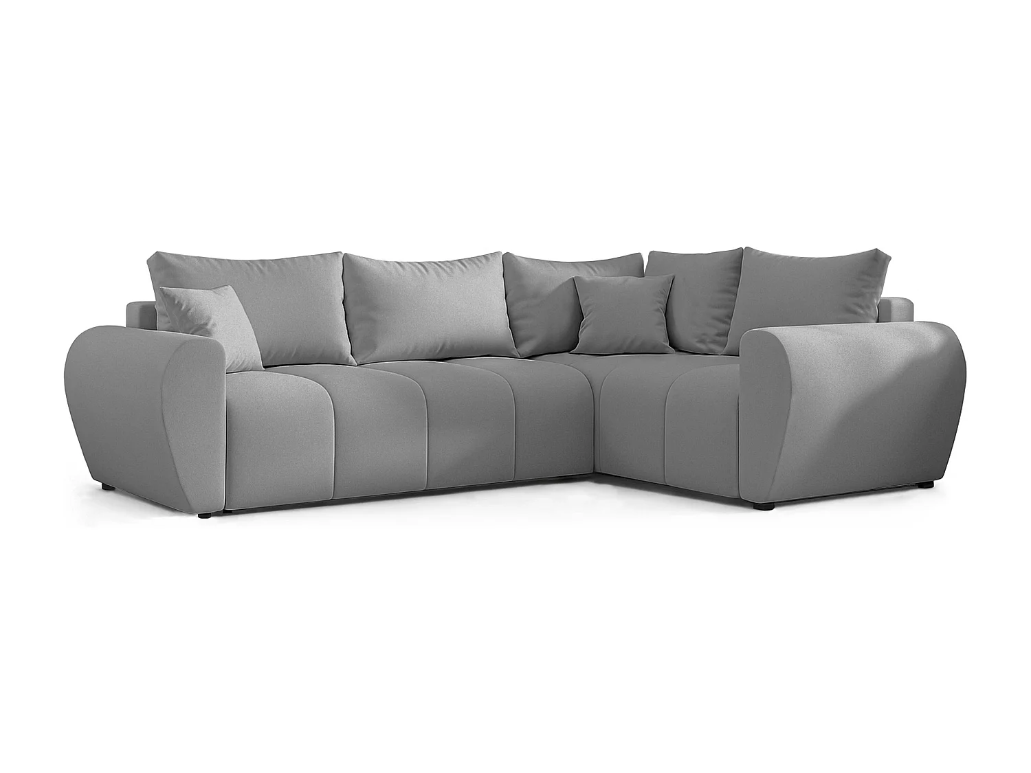 AX LIVING Canapé d’angle convertible Malatya L gris clair 235 cm confortable droite
