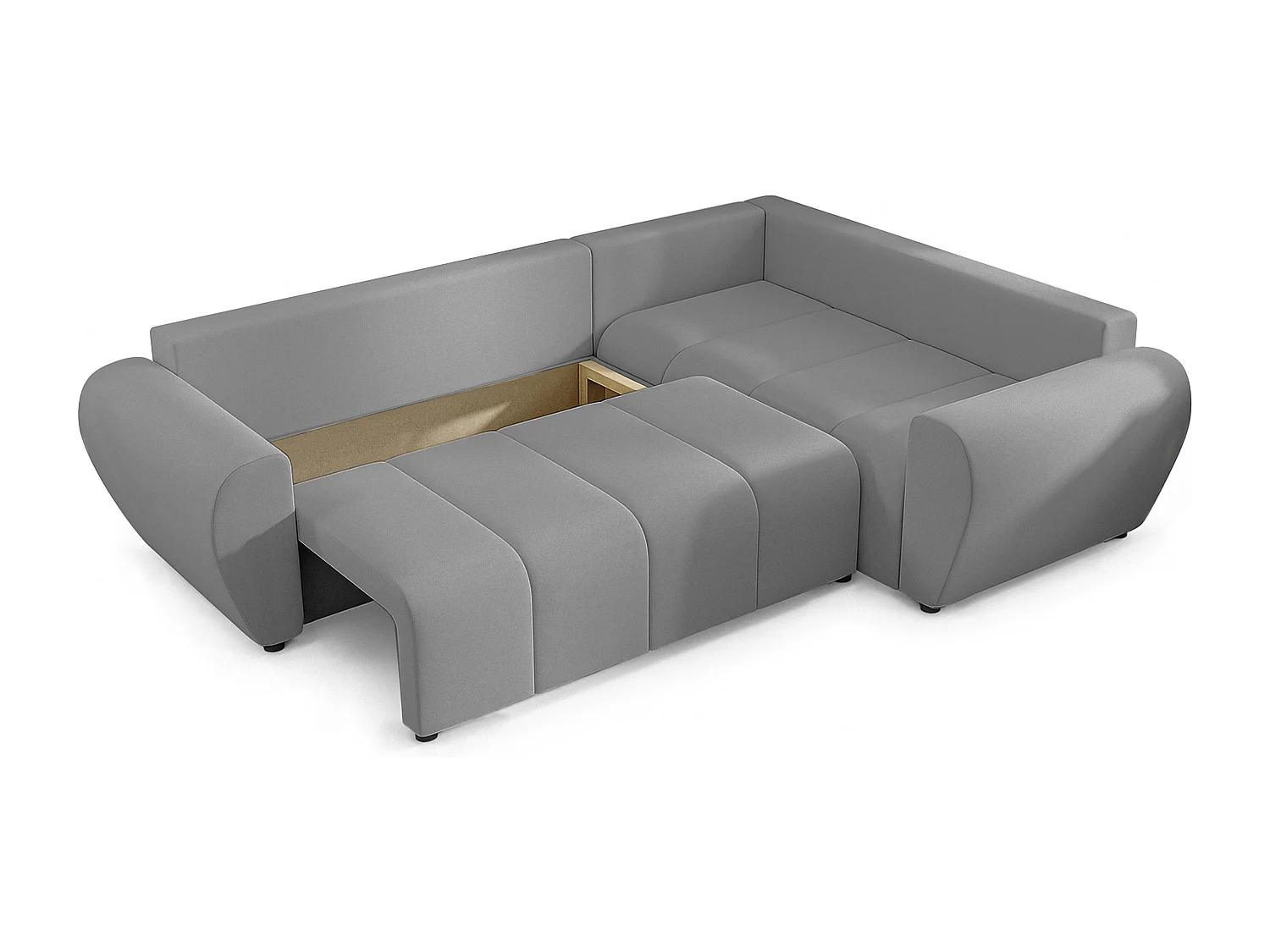 AX LIVING Canapé d’angle convertible Malatya L gris clair 235 cm confortable droite