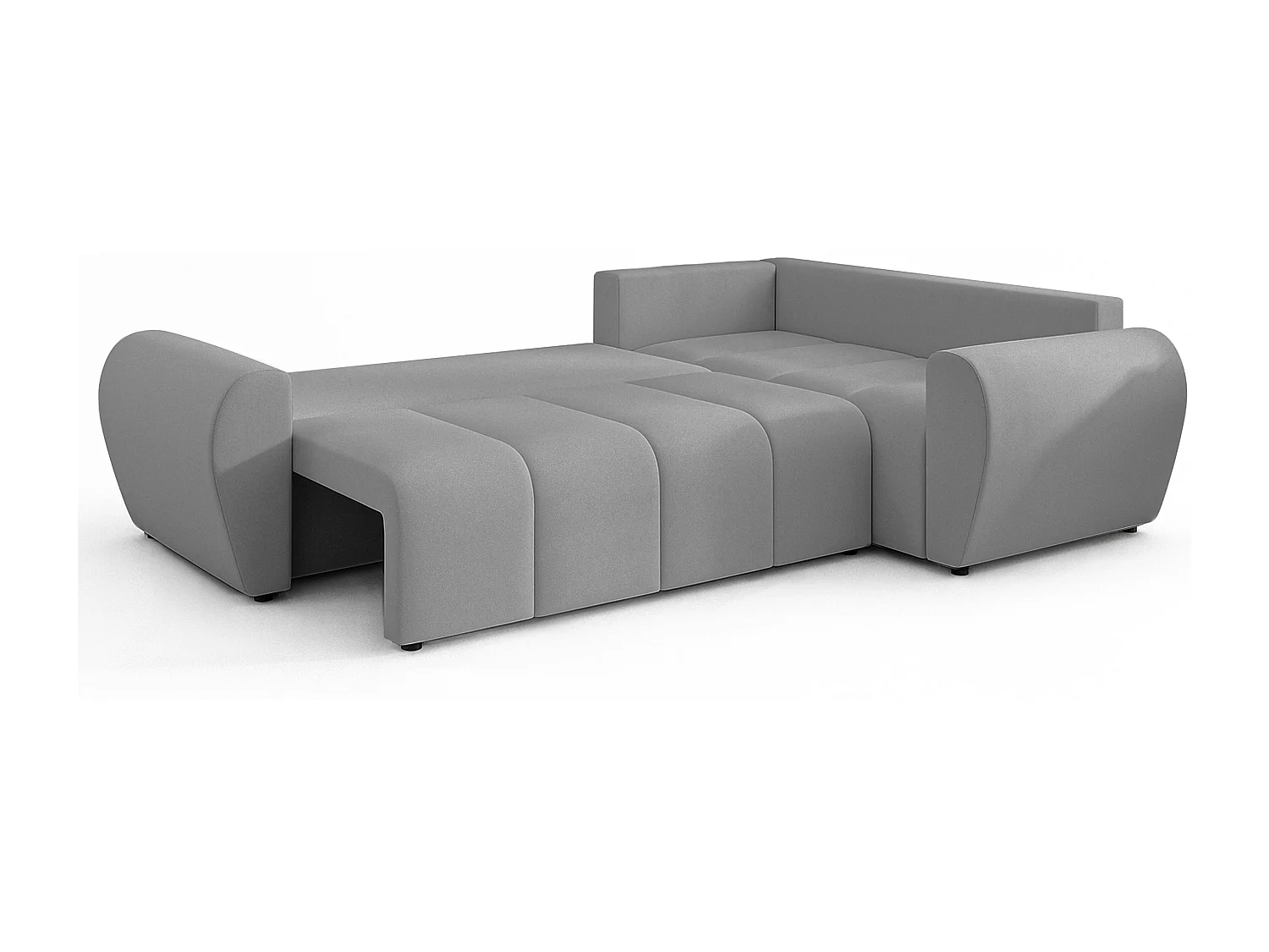 AX LIVING Canapé d’angle convertible Malatya L gris clair 235 cm confortable droite