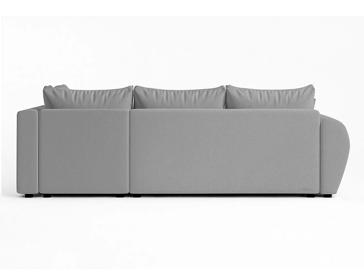 AX LIVING Canapé d’angle convertible Malatya L gris clair 235 cm confortable droite