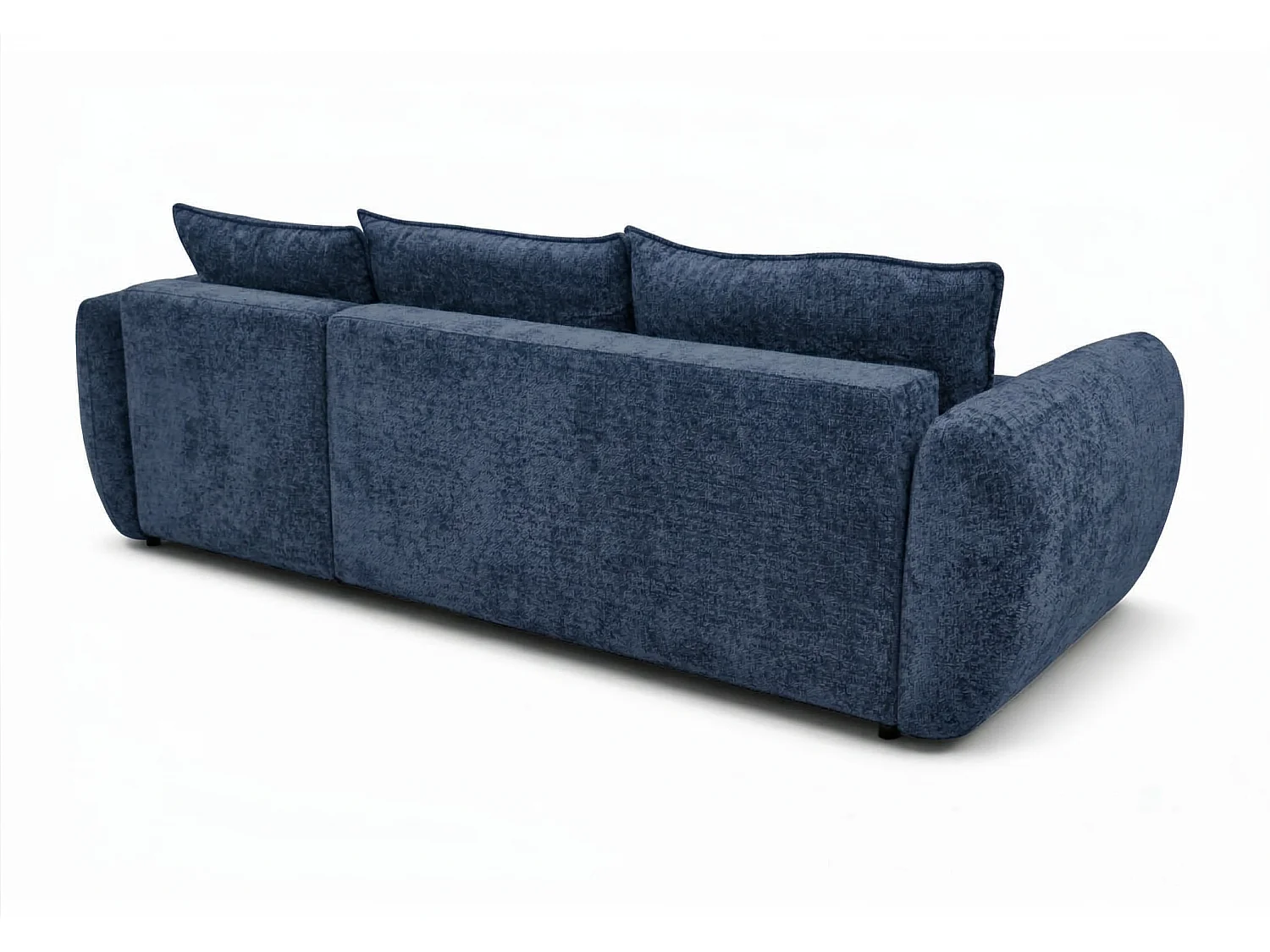 Canapé d’angle droit convertible élégant ZEPHIRA 258 × 170 cm en tissu FLOW 22 bleu foncé