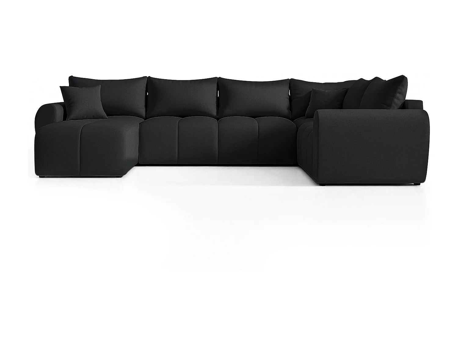 AX LIVING Canapé XXL en U Malatya noir 303 cm moderne convertible droite