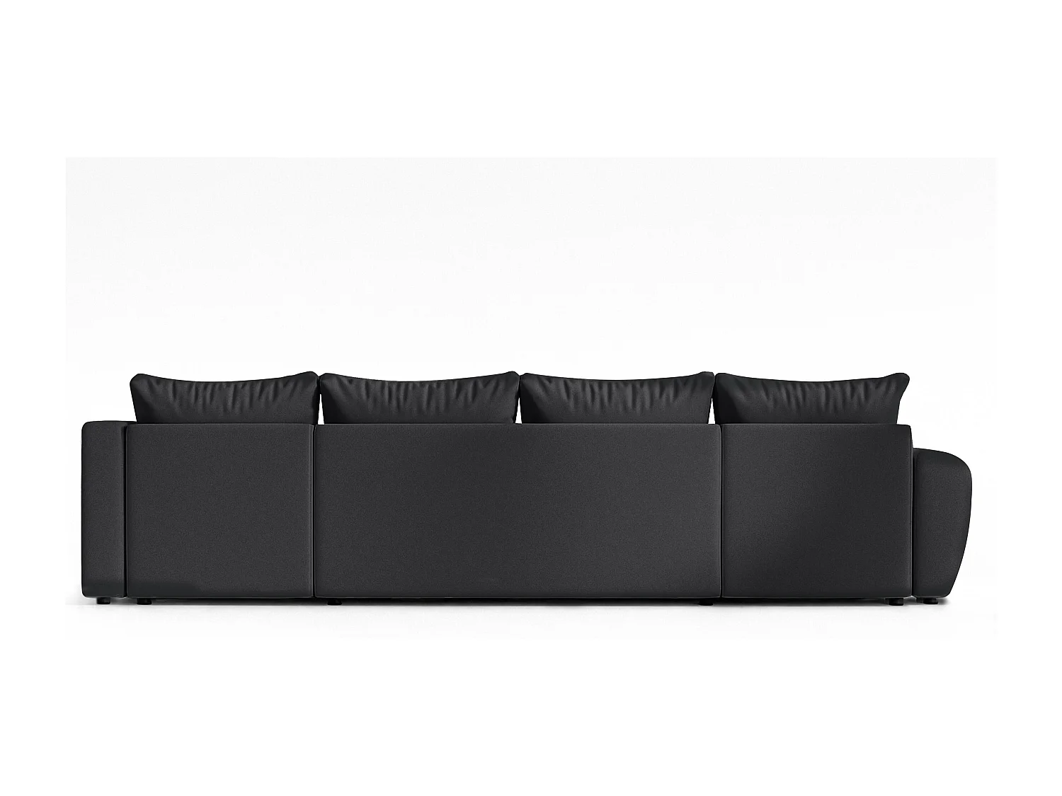 AX LIVING Canapé XXL en U Malatya noir 303 cm moderne convertible droite