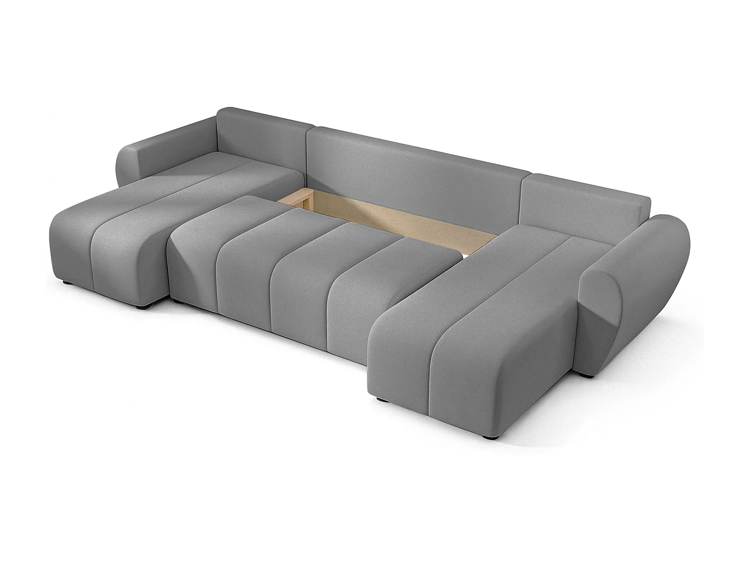 AX LIVING Canapé panoramique en U Malatya gris clair convertible 311 cm