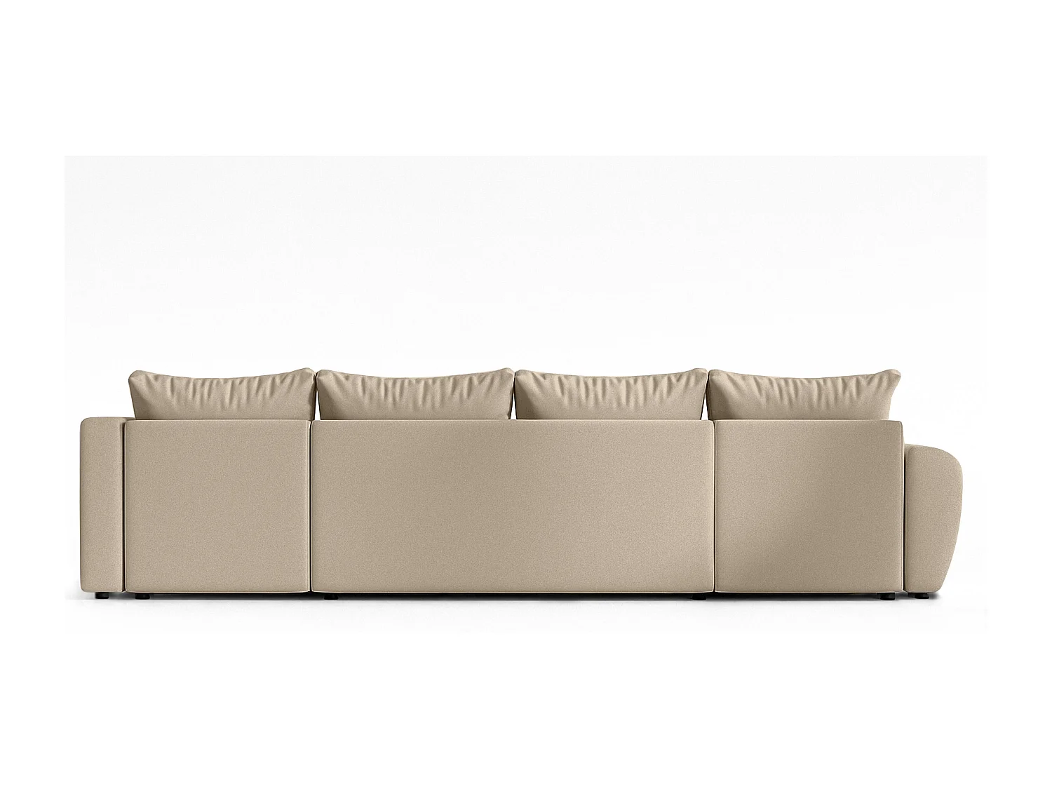 AX LIVING Canapé XXL en U Malatya marron clair 303 cm convertible droite