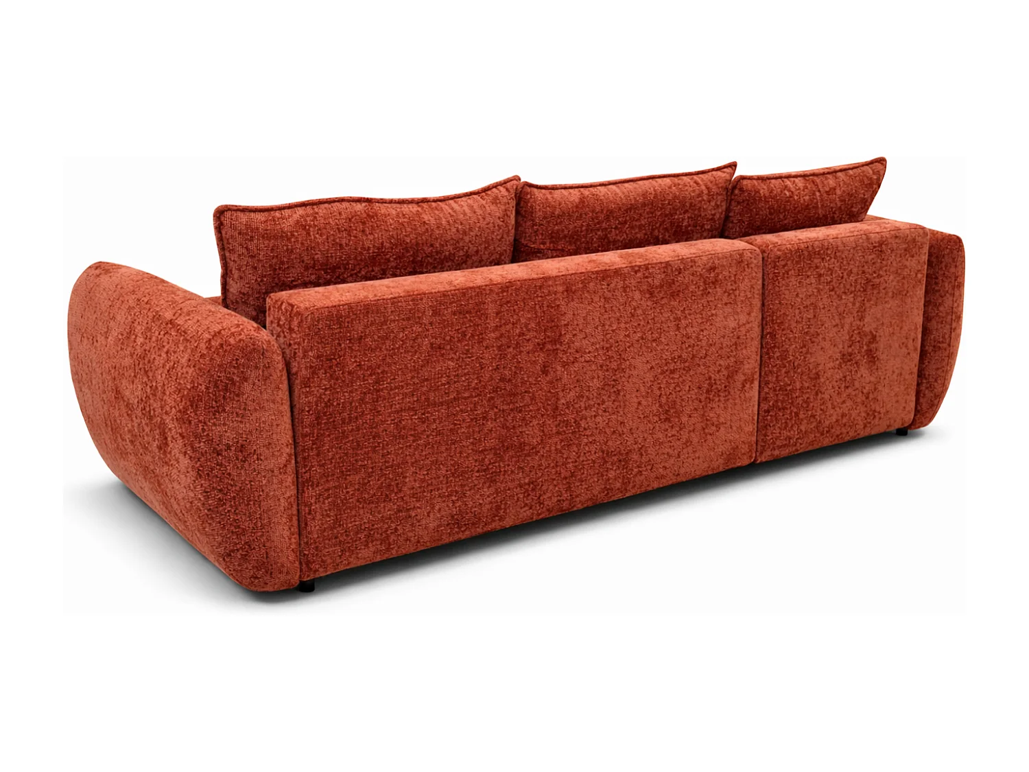 Canapé d’angle gauche convertible élégant ZEPHIRA 258 × 170 cm en tissu FLOW 9 orange
