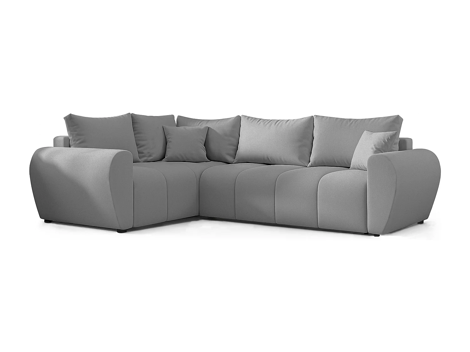 AX LIVING Canapé d’angle convertible Malatya L gris clair 235 cm confortable gauche