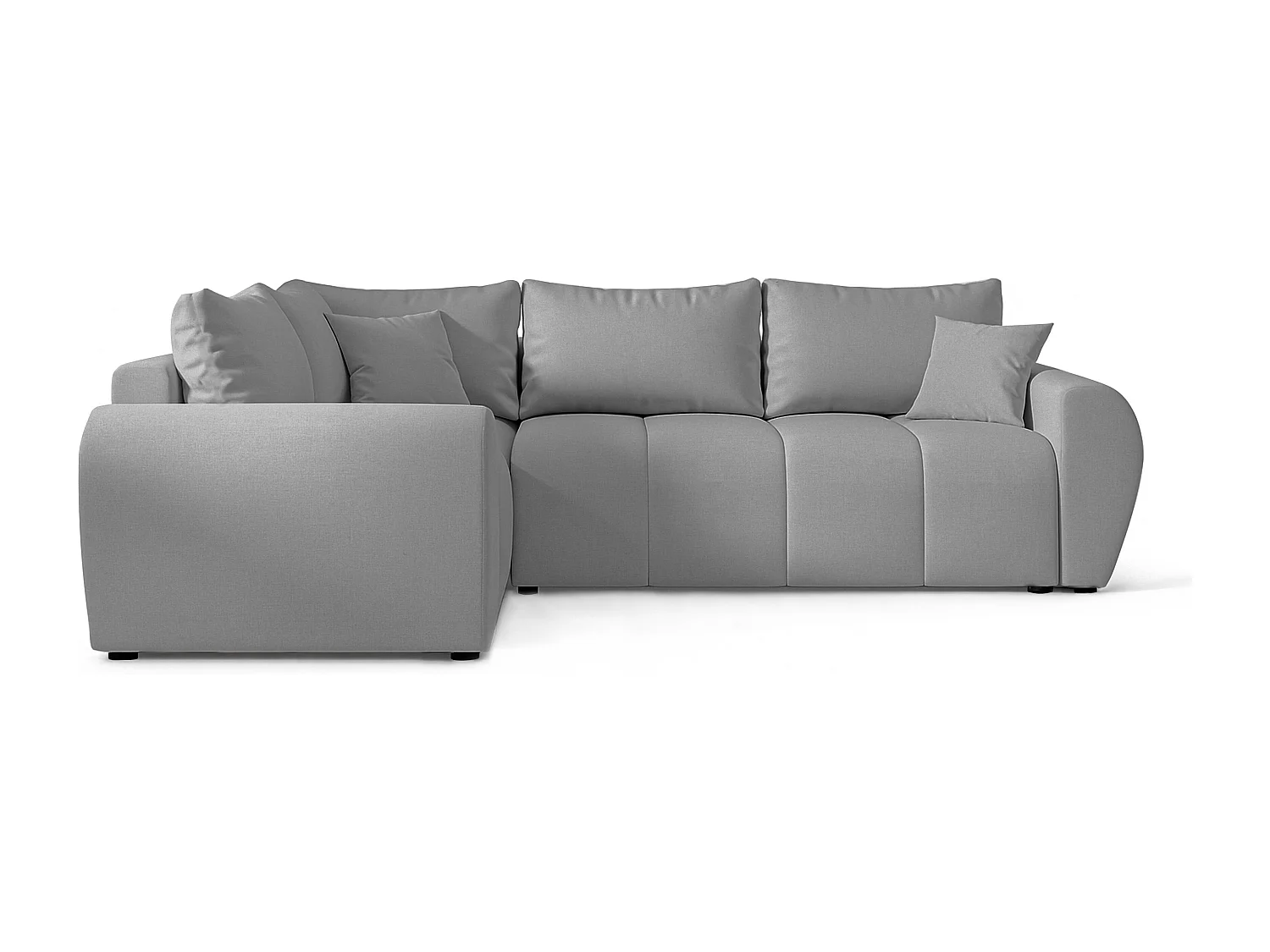 AX LIVING Canapé d’angle convertible Malatya L gris clair 235 cm confortable gauche