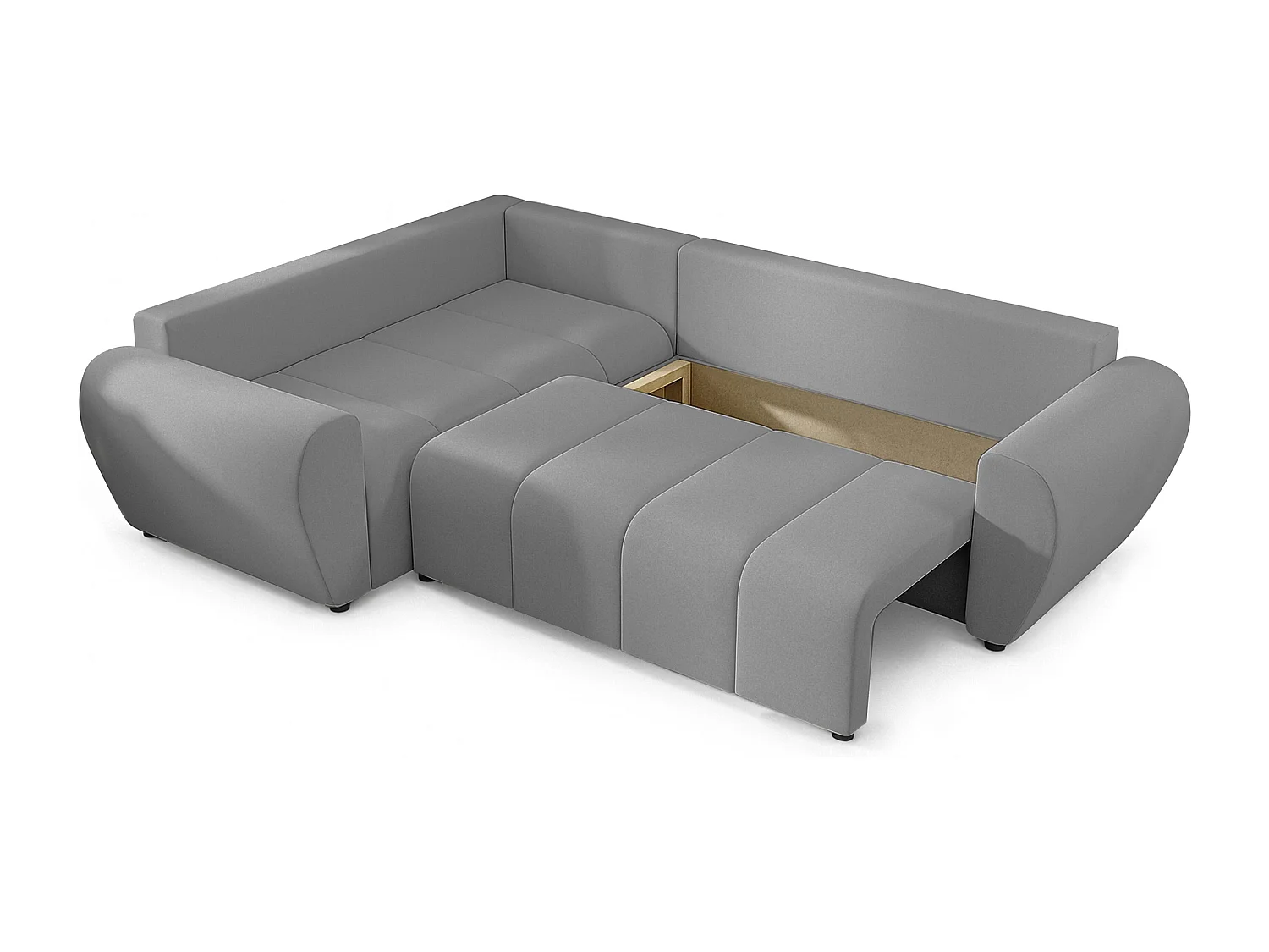 AX LIVING Canapé d’angle convertible Malatya L gris clair 235 cm confortable gauche