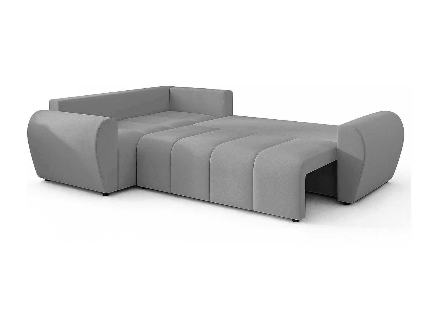 AX LIVING Canapé d’angle convertible Malatya L gris clair 235 cm confortable gauche