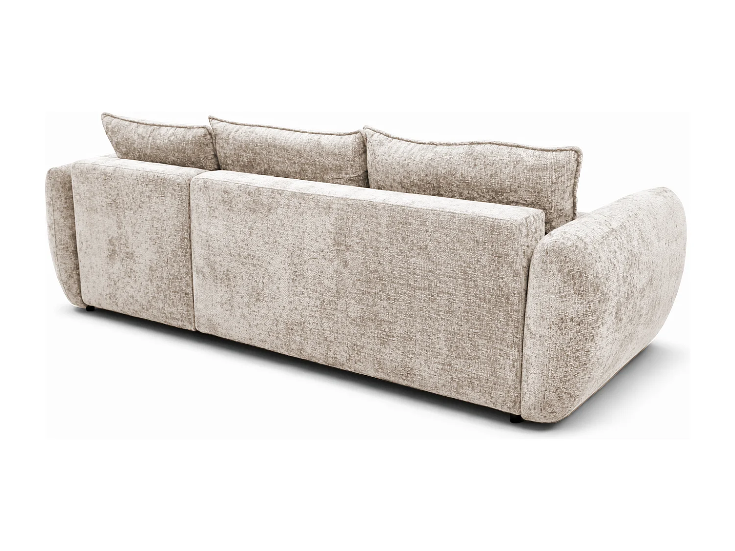 Canapé d’angle droit convertible élégant ZEPHIRA 258 × 170 cm en tissu FLOW 3 beige